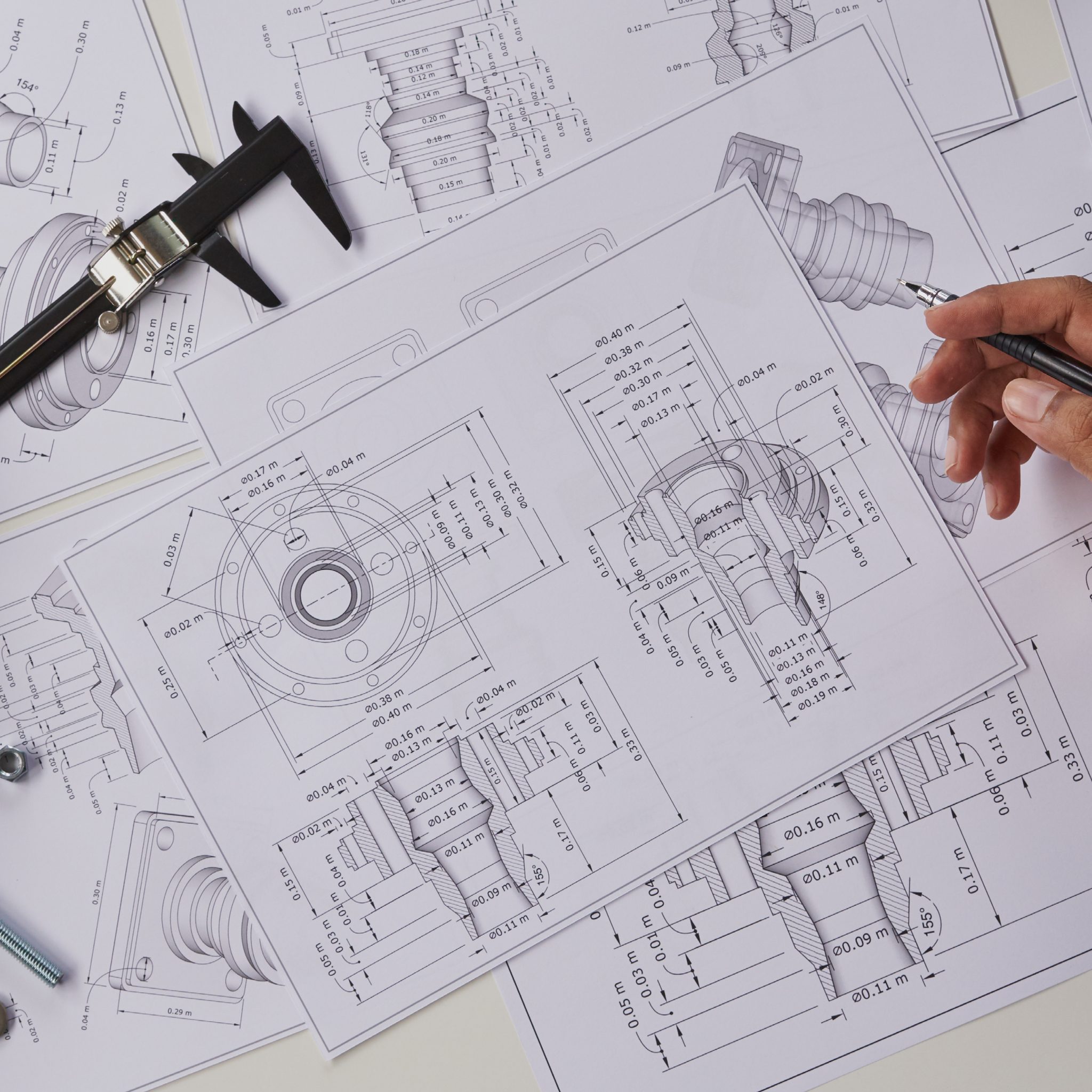 Picture of technical drawings