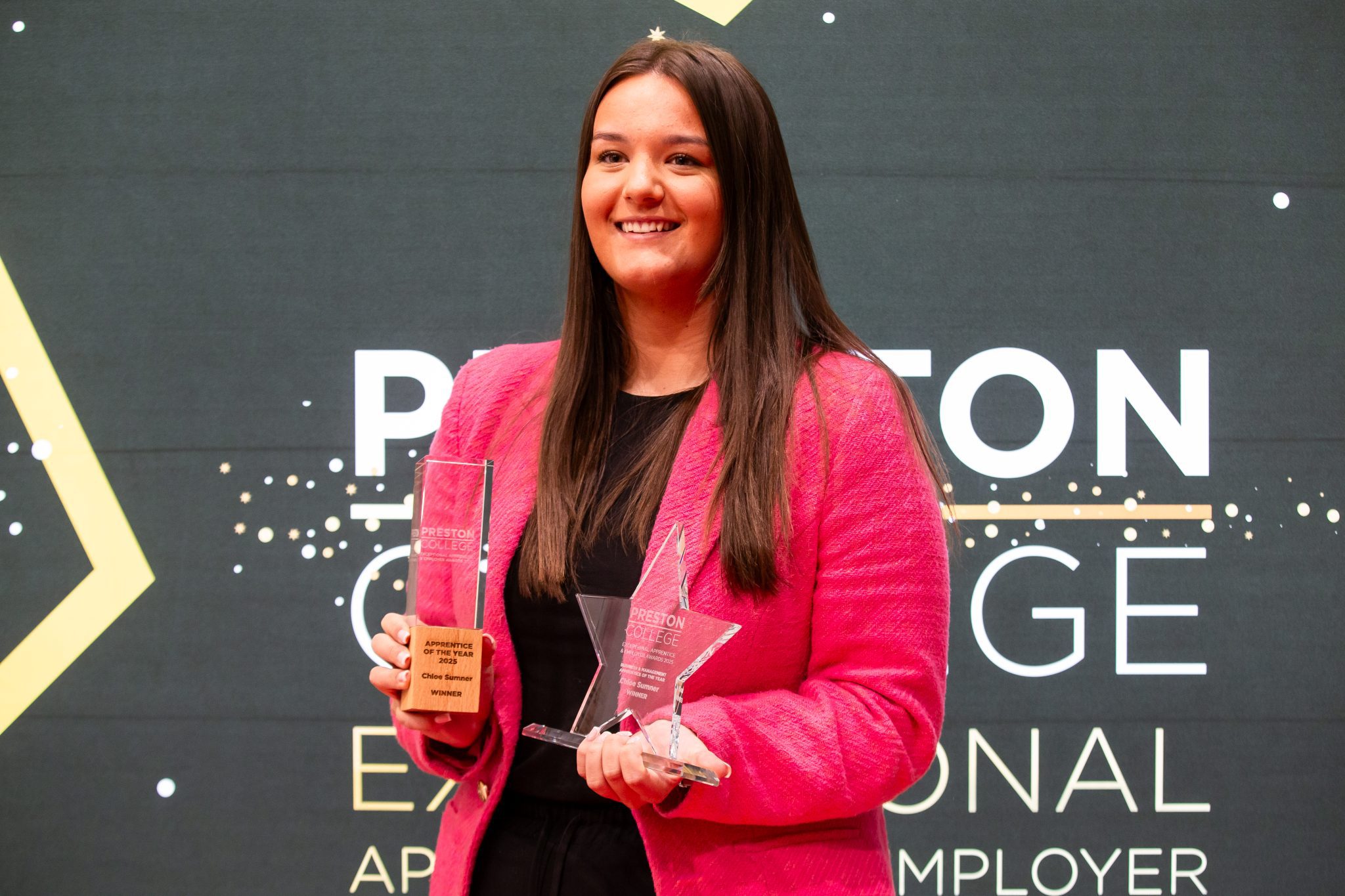 Chloe - winner of the Preston College Apprentice of the Year Award 2025.