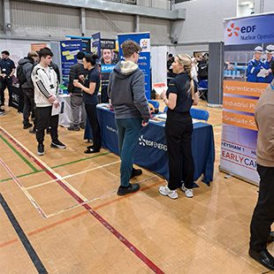 Careers advisor talking to student
