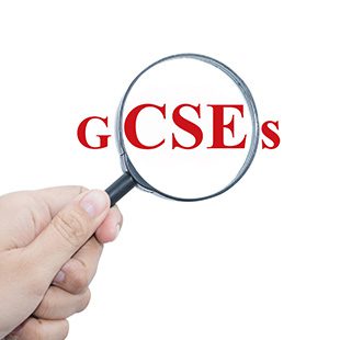GCSE with a magnifying glass