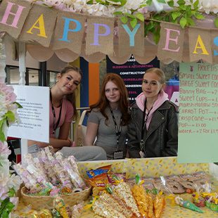 Students at Easter stall