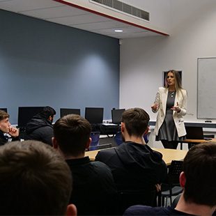 Guest speaker talking to students